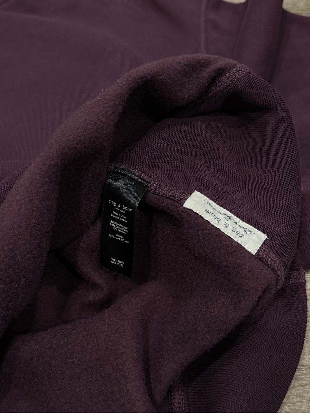 Rag & Bone City Cotton Relaxed Hoodie Men’s XXL Dark Cranberry Streetwear Baggy - Picture 7 of 10